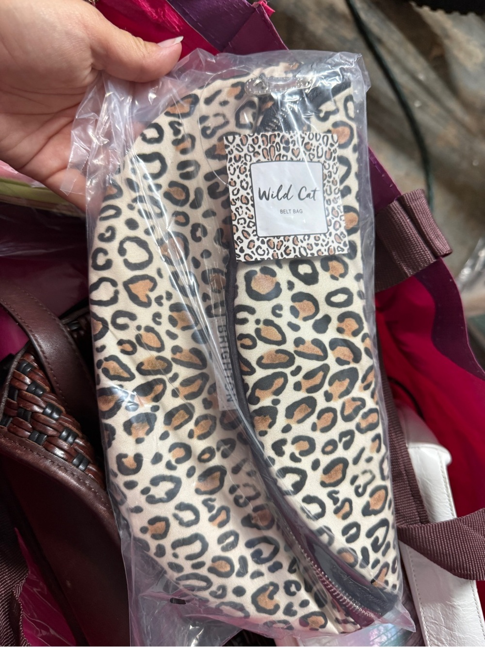 Brighton Leopard Print Belt Bag in Beige, Tan & Black